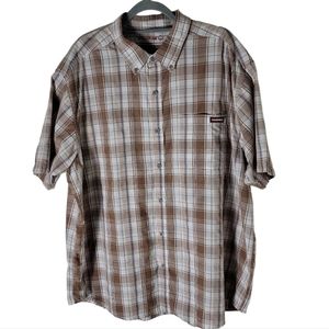 Wolverine men plaid short sleeve button shirt size XXL